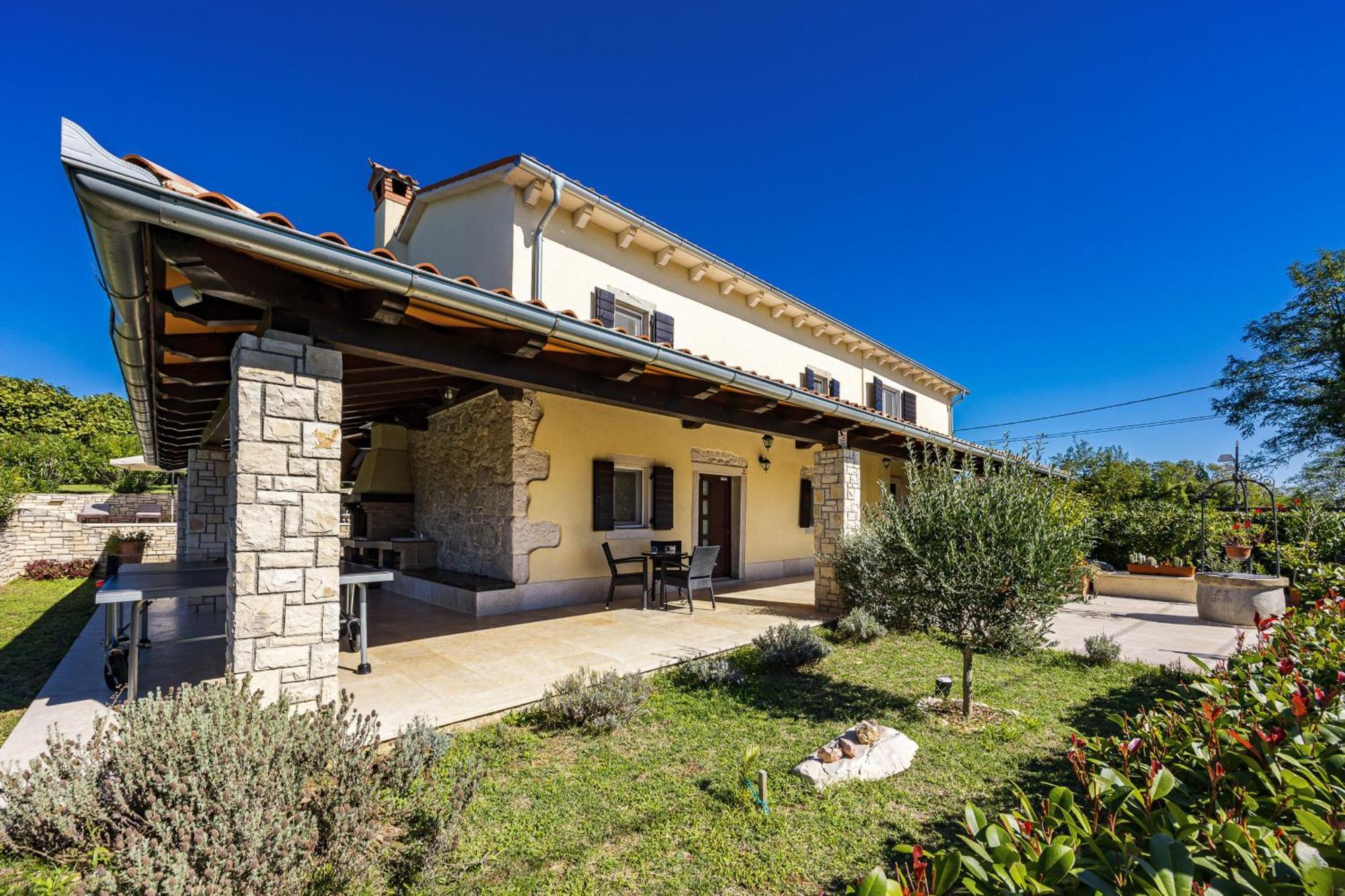 Villa Charming Antoana For Families And Kids In Labin - Rabac With Children Playground & Private Pool